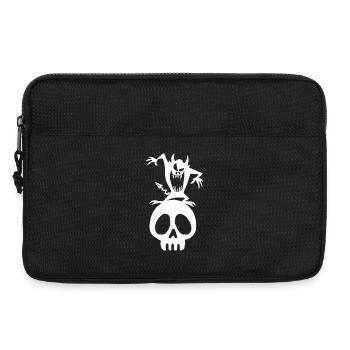 Crâne et démon blanc - Sacoche pour ordinateur portable 13 pouces - noir - Devant