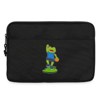 Frosch Basketballspieler Basketball - Laptoptasche 13" - Schwarz - Vorne