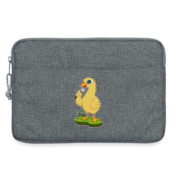 Canard Chanteur Microphone Chant - Sacoche pour ordinateur portable 13 pouces - gris chiné - Devant