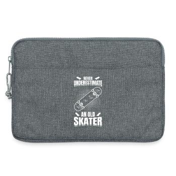 Skateboarding Grandpa - Laptop bag 13" - heather grey - Front