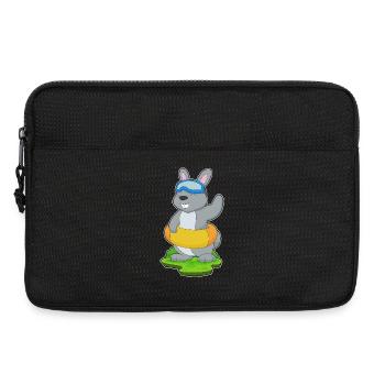 Bunny Swimming Swim Ring Summer - Laptop bag 13" - black - Front