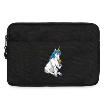 Glace à la gaufre Licorne - Sacoche pour ordinateur portable 13 pouces - noir - Devant