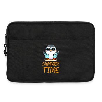Pinguin Sommerzeit - Laptoptasche 13" - Schwarz - Vorne