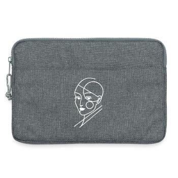 White geometric human - Laptop bag 13" - heather grey - Front