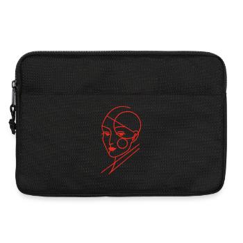 Humain géométrique rouge - Sacoche pour ordinateur portable 13 pouces - noir - Devant
