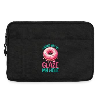 I WANT YOU TO GLAZE MY HOLE - Laptop bag 13" - black - Front