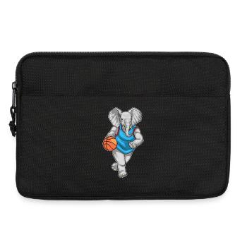 Elefant Basketballspieler Basketball - Laptoptasche 13" - Schwarz - Vorne