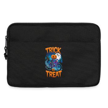 Halloween Süßes oder Saures Kürbis Fahrrad - Laptoptasche 13" - Schwarz - Vorne