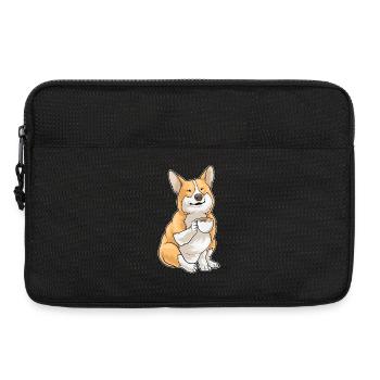 Corgi Coffee Mug - Laptop bag 13" - black - Front