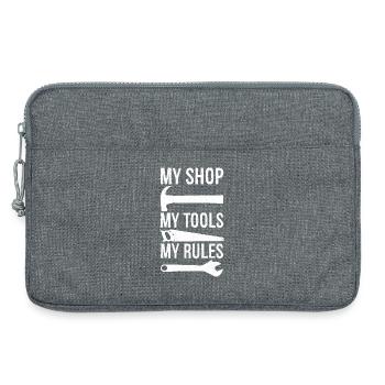 my shop my tools my rules - Sacoche pour ordinateur portable 13 pouces - gris chiné - Devant