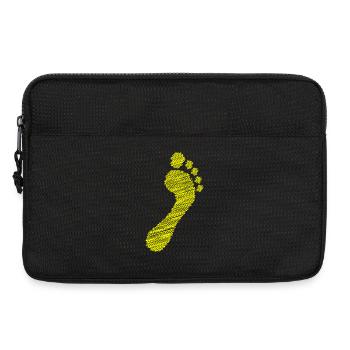 Fußabdruck: Fuß neongelb: barefoot natural runners - Laptoptasche 13" - Schwarz - Vorne