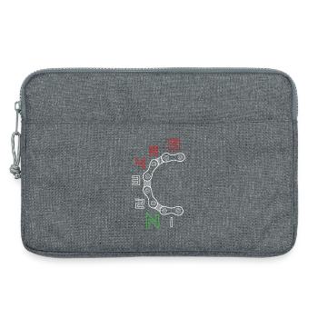 Circular Gear Chain Motif - Laptop bag 13" - heather grey - Front