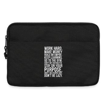 Arbeite hart, verdiene Geld, baue ein Imperium auf, bleibe lernen, - Laptoptasche 13" - Schwarz - Vorne