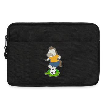 Pferd Fußballspieler Fußball - Laptoptasche 13" - Schwarz - Vorne