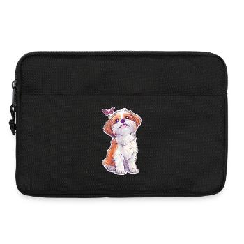 Shih Tzu und Schmetterling - Laptoptasche 13" - Schwarz - Vorne