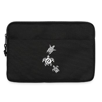 Three white sea turtles - Laptop bag 13" - black - Front