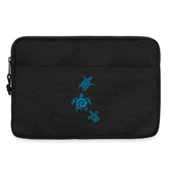 Three blue sea turtles - Laptop bag 13" - black - Front