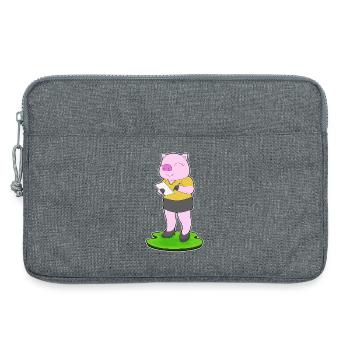 Schwein Sekretärin Papier Büro - Laptoptasche 13" - Grau meliert - Vorne