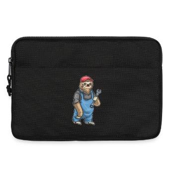Faultier Mechaniker Schraubenschlüssel Werkstatt - Laptoptasche 13" - Schwarz - Vorne