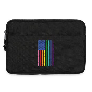 Rainbow USA Flag - Laptop bag 13" - black - Front