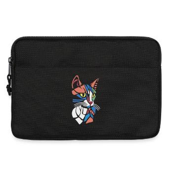 Abstrakter geometrischer Katzenliebhaber - Laptoptasche 13" - Schwarz - Vorne