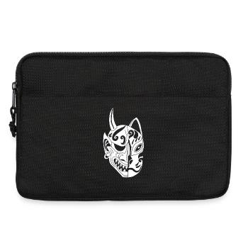 Chat-démon blanc japonais - Sacoche pour ordinateur portable 13 pouces - noir - Devant