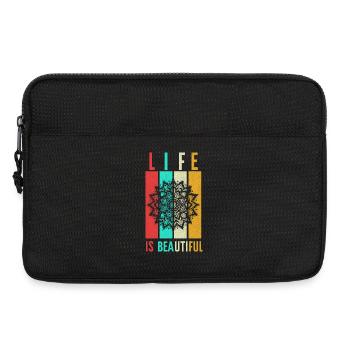 La vie est belle Mandala - Sacoche pour ordinateur portable 13 pouces - noir - Devant