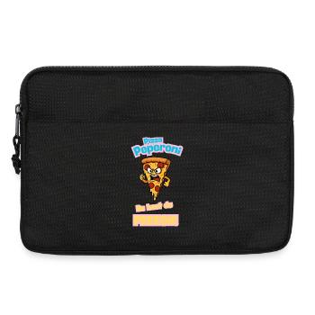 Caricature de pizza au pepperoni en colère - Sacoche pour ordinateur portable 13 pouces - noir - Devant