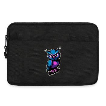 hibou bleu violet :) - Sacoche pour ordinateur portable 13 pouces - noir - Devant