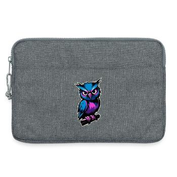 blue purple owl :) - Laptop bag 13" - heather grey - Front