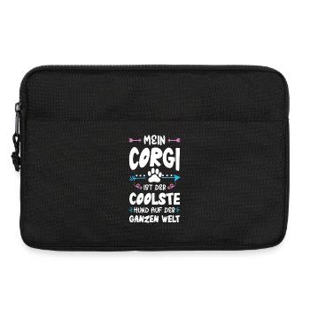 corgi hund spruch - Laptoptasche 13" - Schwarz - Vorne