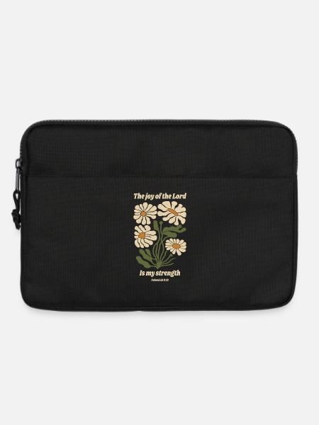 Die Freude des Herrn ist meine Kraft, Blumen - Laptoptasche 13" - Schwarz