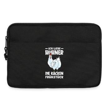 I love chickens – they poop breakfast - Laptop bag 13" - black - Front