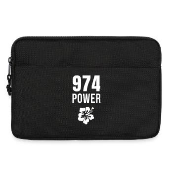 Pouvoir 974 Hibiscus Tropical - Sacoche pour ordinateur portable 13 pouces - noir - Devant