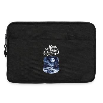 Frohe Weihnachten Waldlandschaft Mond Tannen - Laptoptasche 13" - Schwarz - Vorne