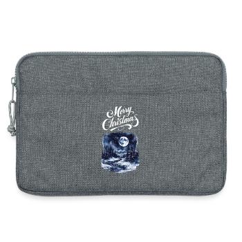 Merry Christmas Forest Landscape Moon Firs - Laptop bag 13" - heather grey - Front