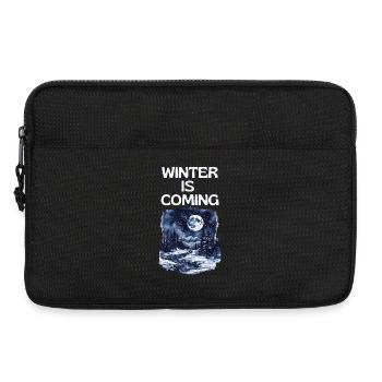 Der Winter kommt | Nordlandschaft Schnee Mond - Laptop bag 13" - black - Front
