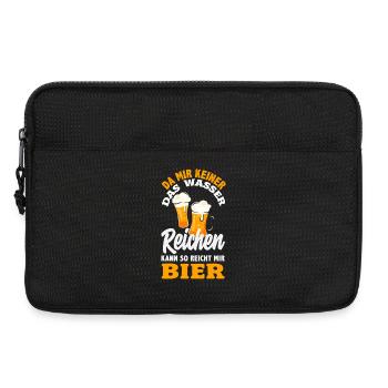 Lustiges Vatertag Geschenk Papa Bier - Laptoptasche 13" - Schwarz - Vorne