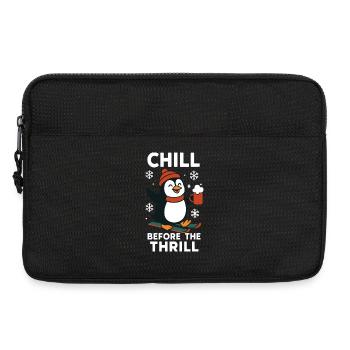 Chillen Sie vor dem Nervenkitzel Pinguin Schnee Weihnachtsspaß - Laptoptasche 13" - Schwarz - Vorne