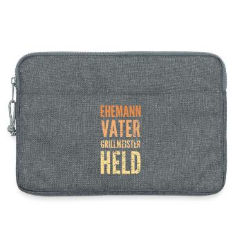 Husband Grill Master Hero - Laptop bag 13" - heather grey - Front