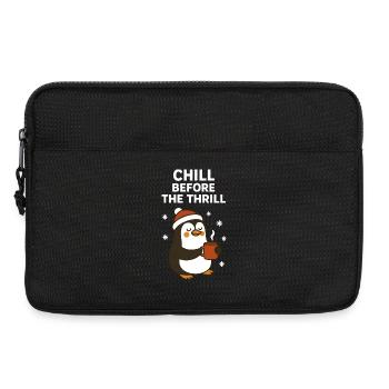Chill Before The Thrill Funny Holiday Penguin - Laptop bag 13" - black - Front