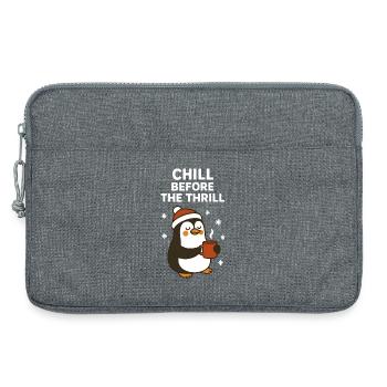 Chill Before The Thrill Funny Holiday Penguin - Laptop bag 13" - heather grey - Front