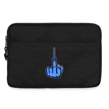 Fuck You Bohrer Design - Blaus Mittelfinger - Laptoptasche 13" - Schwarz - Vorne