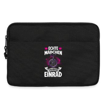 Real Girl Riding Unicycle - Laptop bag 13" - black - Front