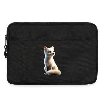 Polarfuchs Schneefuchs Eisfuchs Süßer Weißer Fuchs - Laptoptasche 13" - Schwarz - Vorne