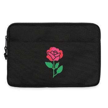 Fleur de rose dans le style aquarelle - Sacoche pour ordinateur portable 13 pouces - noir - Devant