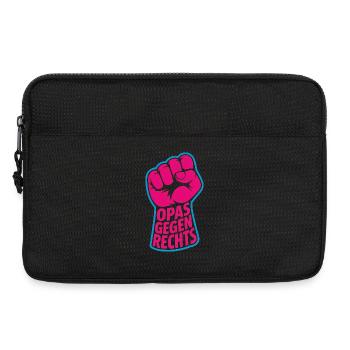 Antifaschistische Opas gegen Rechts - Antifa Logo - Laptoptasche 13" - Schwarz - Vorne