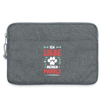 Ich liebe meinen Pudel - Laptoptasche 13" - Grau meliert - Vorne