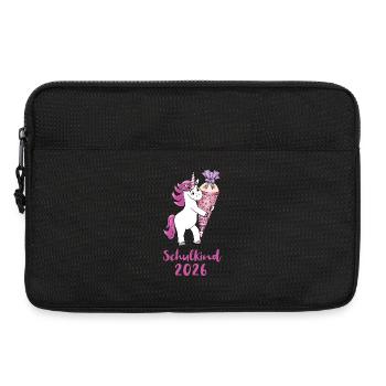 Unicorn with Sugar Cone School Enrollment School Child 2026 - Laptop bag 13" - black - Front
