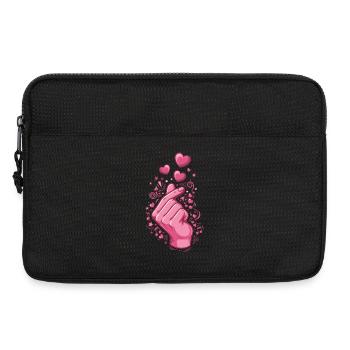Cœur de doigt Kpop Musique coréenne Amour mignon Corée - Sacoche pour ordinateur portable 13 pouces - noir - Devant